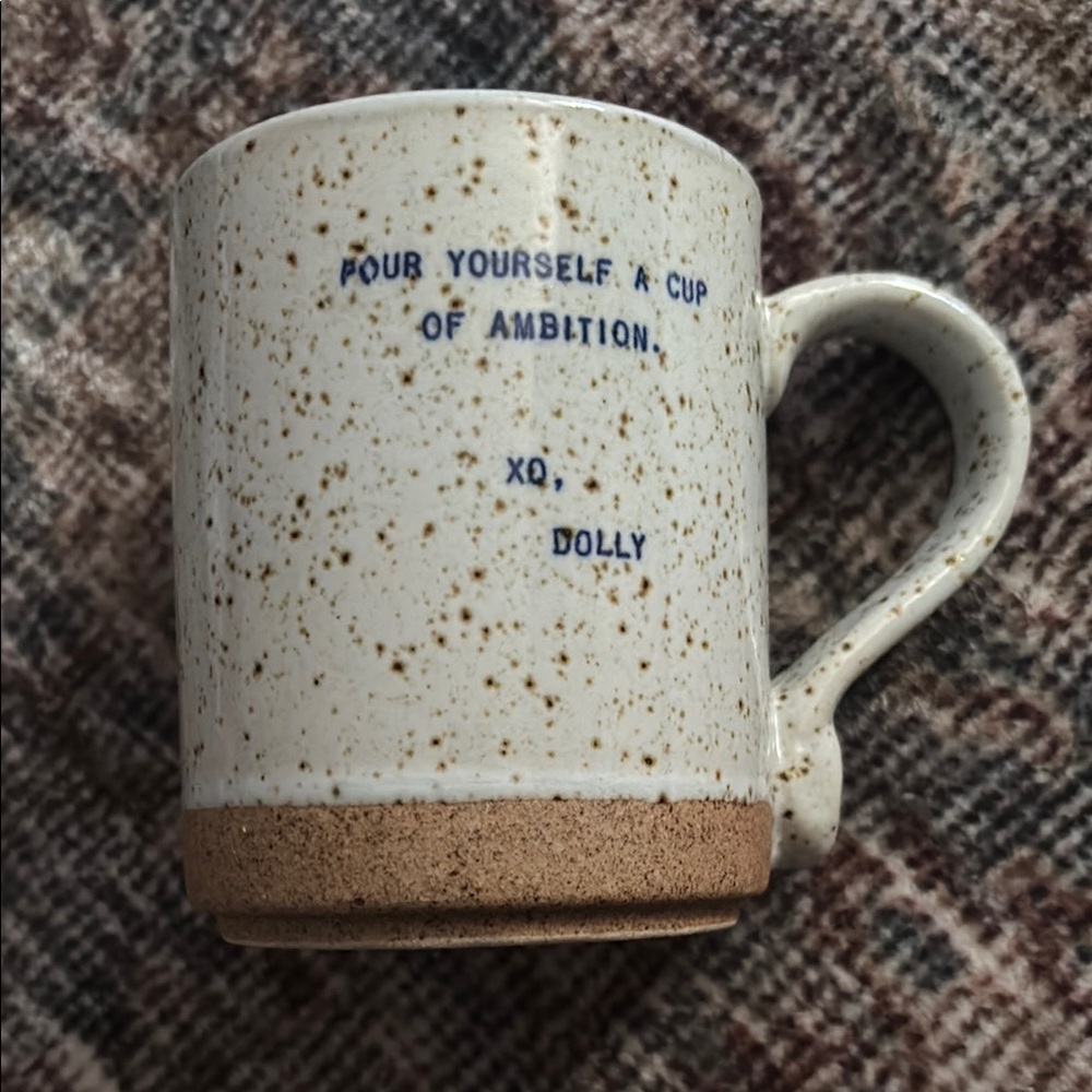 Sug mug- Dolly Parton -Speckled White Ceramic Mug